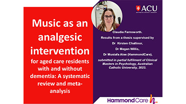 Music as an analgesic intervention for aged care residents with and without dementia: A systematic review and meta-analysis