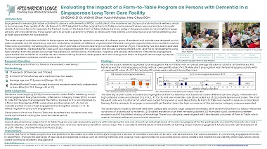 Evaluating the Impact of a Farm-to-Table Program on Persons with Dementia in a Singaporean Long Term Care Facility